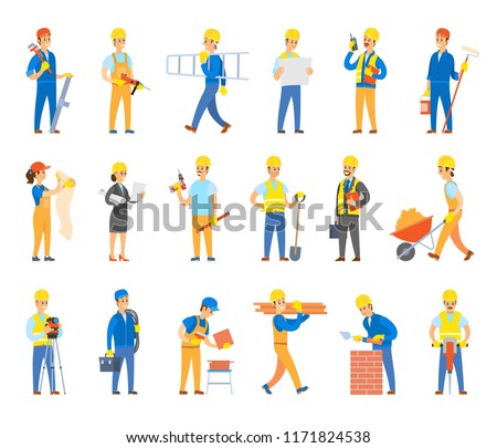 A Construction Worker Holding A Drill Foto stock © robuart