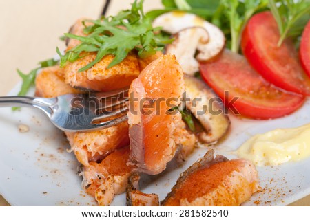 Grilled Samon Filet With Vegetables Salad Foto stock © keko64