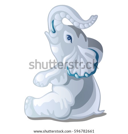 White - Blue Elephant Figurine On White Background Foto stock © lady-luck