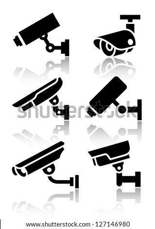 Video Surveillance Set Labels Stok fotoğraf © Ecelop