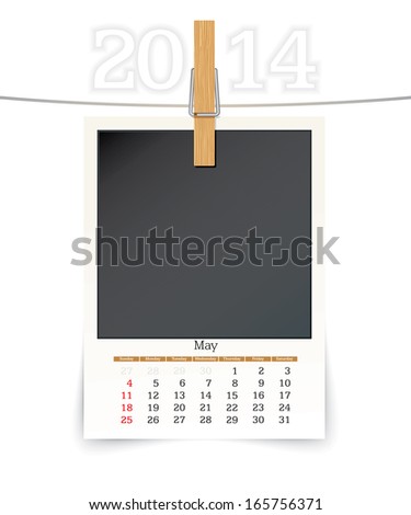 September 2014 Photo Frame Calendar Stockfoto © ojal