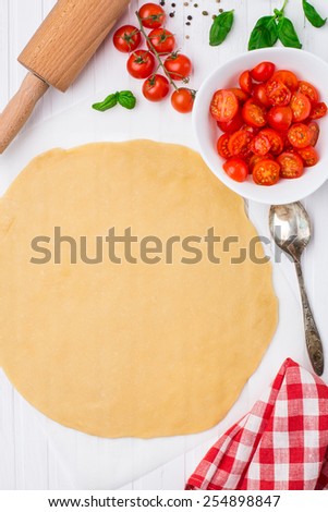 Cherry Tomato Tart Cooking Process Stockfoto © Vankad