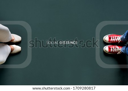 Stock photo: Two People Standing In Line