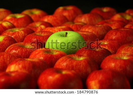 Stock photo: Apples - Standing Out From The Crowd