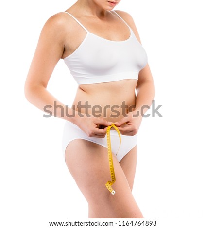 Foto stock: Caucasian Women Silhouette In Underwear To Lose Weight