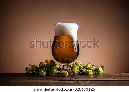 Wooden Vintage Glass Beer Stock fotó © grafvision