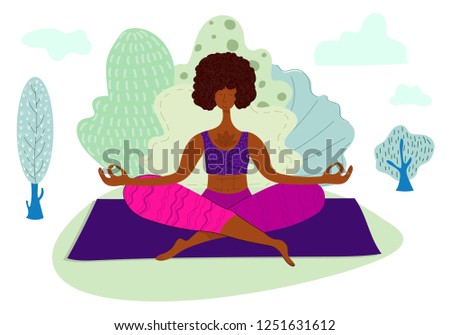 Stock fotó: Pretty Young Woman Doing Yoga Meditation Exercising Outdoors