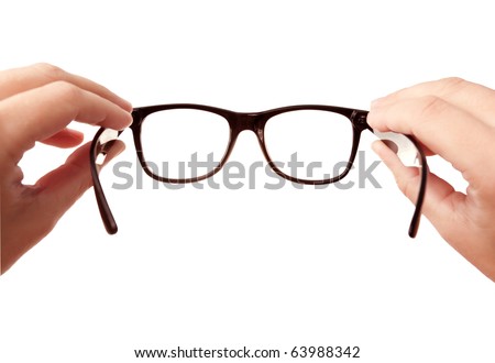 Glasses In Hand Isolated Stok fotoğraf © Dinga