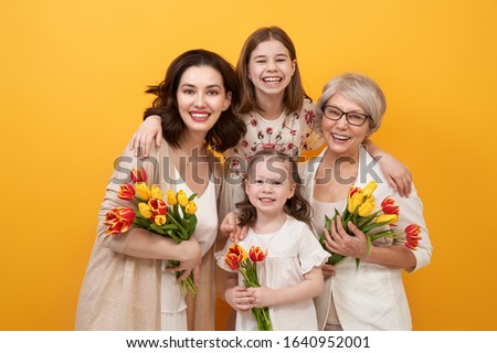 Stok fotoğraf: Girl And Tulips