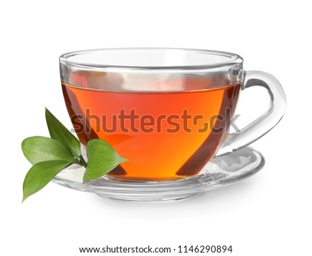 ストックフォト: Hot Tea In Glass Tea Cup