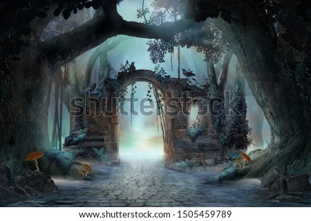 Stok fotoğraf: Imaginative Forest Landscape