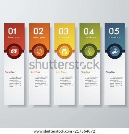 Foto stock: Infographic Design Template With Paper Tags