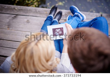 Stock photo: Ultrasound Picture And Parents