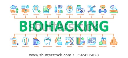 Zdjęcia stock: Biohacking Collection Elements Icons Set Vector