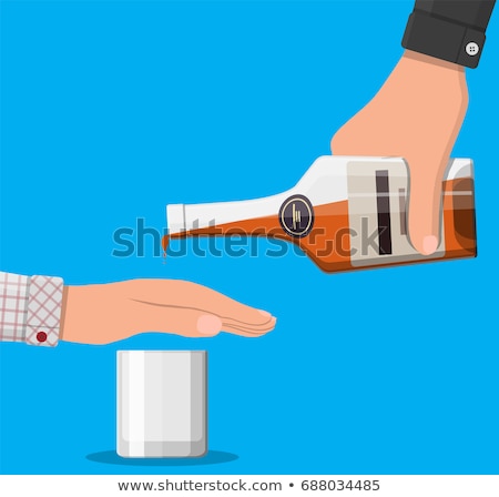 Zdjęcia stock: Hand Rejecting Glass Of Whiskey Offered By Person