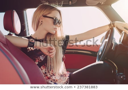 Stock photo: Blonde Girl In Car