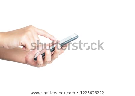 Foto stock: Woman Displaying A Copy Space Against A White Background