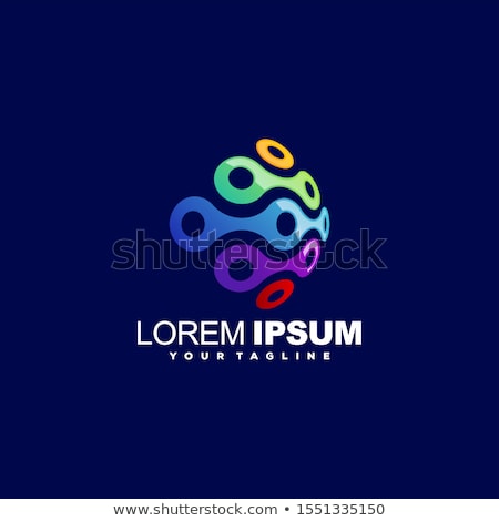 Foto stock: Abstract Circular Logo Of Red Tape