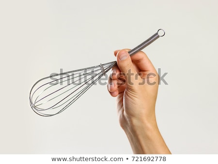 Stock fotó: Female Chef Holding Wire Wisk