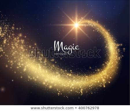 Сток-фото: Gold Shooting Stars On Abstract Dark Background