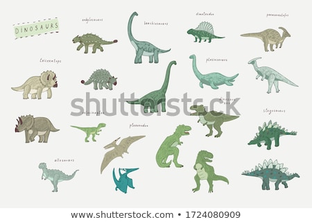 [[stock_photo]]: Cartoon Funny Green Triceratops Dinosaur