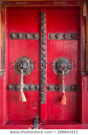 Stock photo: Old Door At Buddhist Monastery Temple