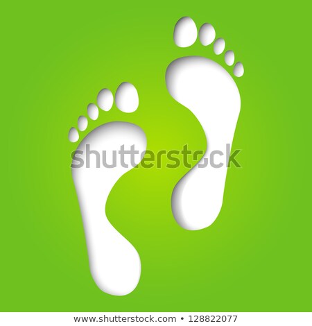 [[stock_photo]]: White Background With Human Footprints Cut Out Of White Paper