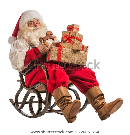 Foto stock: Santa Claus Sitting In Rocking Chair