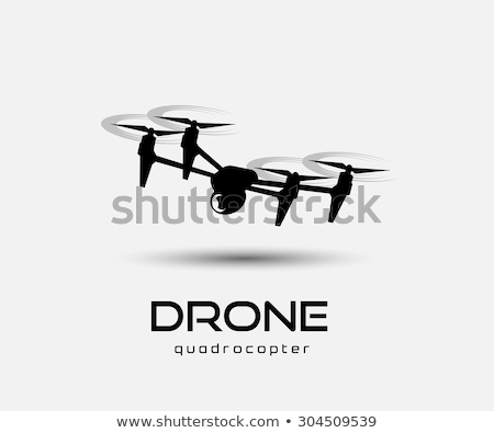 Stockfoto: Drone With Camera Simple Icon On White Background