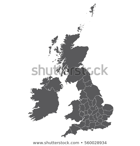 Stock photo: United Kingdom Map And Flag