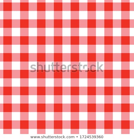 Foto stock: Undo · de · toalha · de · mesa · quadriculada · guingão · vermelho · e · branco