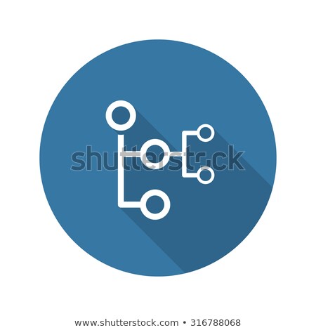 Stok fotoğraf: Mind Map Icon Business Concept Flat Design Long Shadow