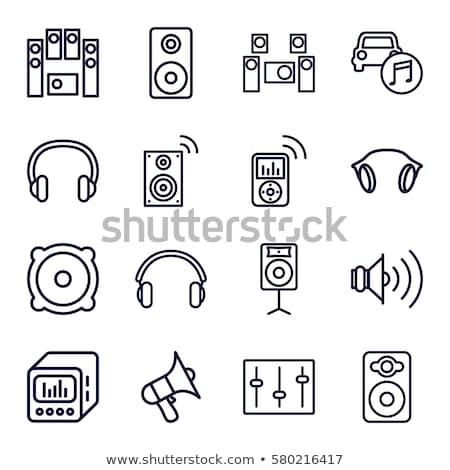 Stock fotó: Sound System Speaker Illustration Icon In Black And White