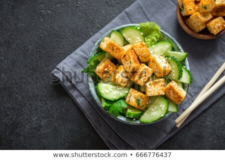 Stockfoto: Green Salad With Fried Cheese