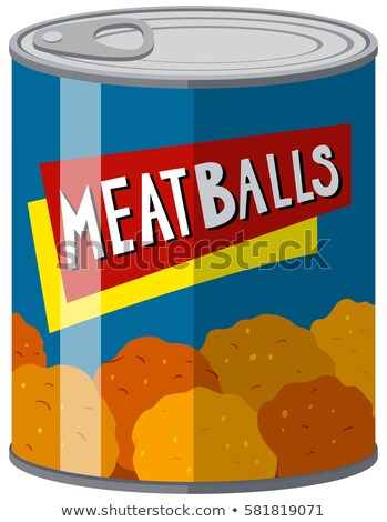 Stock fotó: Canned Food With Meatballs Inside