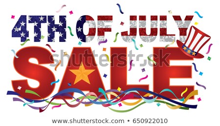 Foto stock: 4th Of July Star Oultine With Usa Flag Texture Illustration