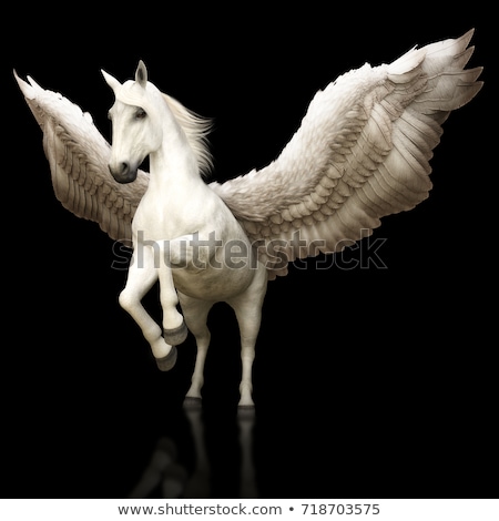 Foto stock: Rearing Pegasus Horse