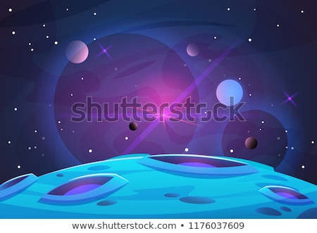 Foto stock: Space Scene With Satellites And Planets