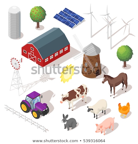 Stock foto: Barn Isometric Icon Isolated On Color Background