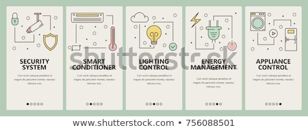 ストックフォト: Home Automation Line Template