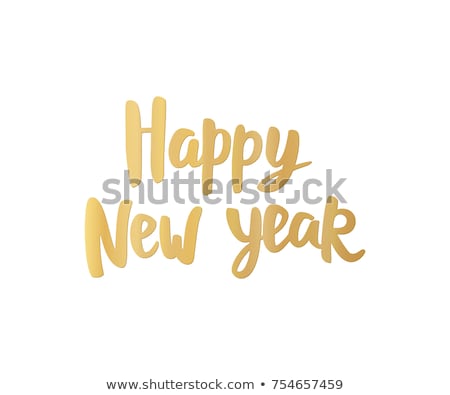 Stockfoto: Christmas Gift Tag Typography Quote Design Happy New Year And Merry Christmas Holidays Sign With