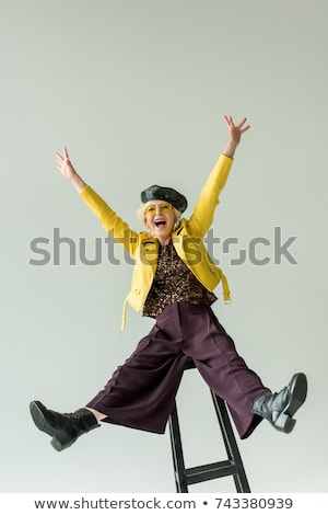 Stock fotó: Senior Woman Posing In Fashionable Beret