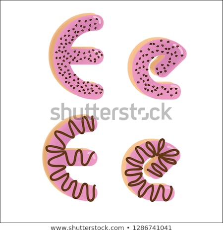 Foto stock: Tempting Typography Font Design 3d Donut Letter E Glazed With