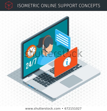 Stockfoto: Blogging - Line Design Style Isometric Web Banner