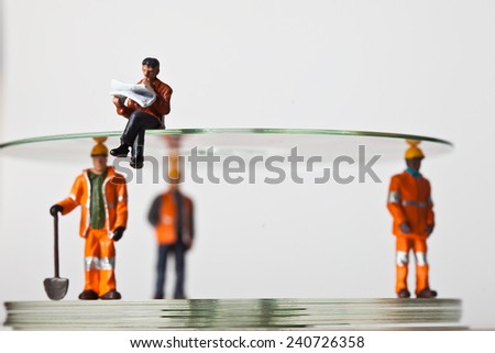 ストックフォト: Miniature People In Action With Cds