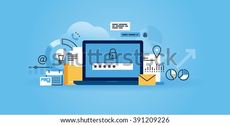 Stok fotoğraf: Online Security Data Protection Antivirus Software Cloud Computing Modern Vector Illustration Fo