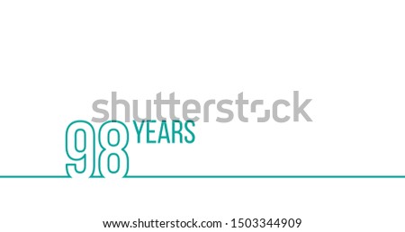 Stock foto: 98 Years Anniversary Or Birthday Linear Outline Graphics Can Be Used For Printing Materials Brouc