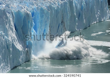 Zdjęcia stock: Global Warming And Climate Change - Icebergs From Melting Glacier In Icefjord