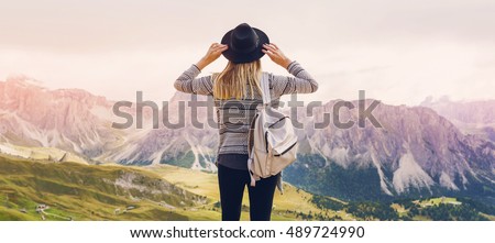 Zdjęcia stock: Young Woman Hiker Tourist On The Background Of Amazing Pongour Waterfall Is Famous And Most Beautif