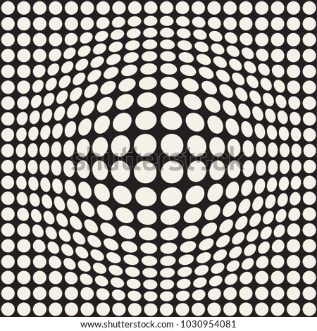 ストックフォト: Halftone Bloat Effect Optical Illusion Abstract Geometric Background Design Vector Seamless Black